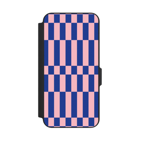 Samsung Galaxy A27 5G NIVOflip Checked Abstract Bold Electric Blue and Pink Color Block