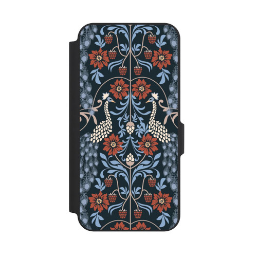 Samsung Galaxy A27 5G NIVOflip Vintage Peacock Garden Arts and Crafts Floral Dark