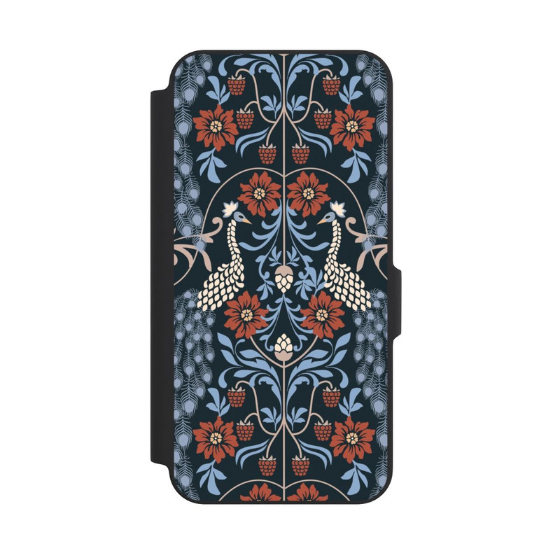 Galaxy A27 5G NIVOflip Vintage Peacock Garden Arts and Crafts Floral Dark