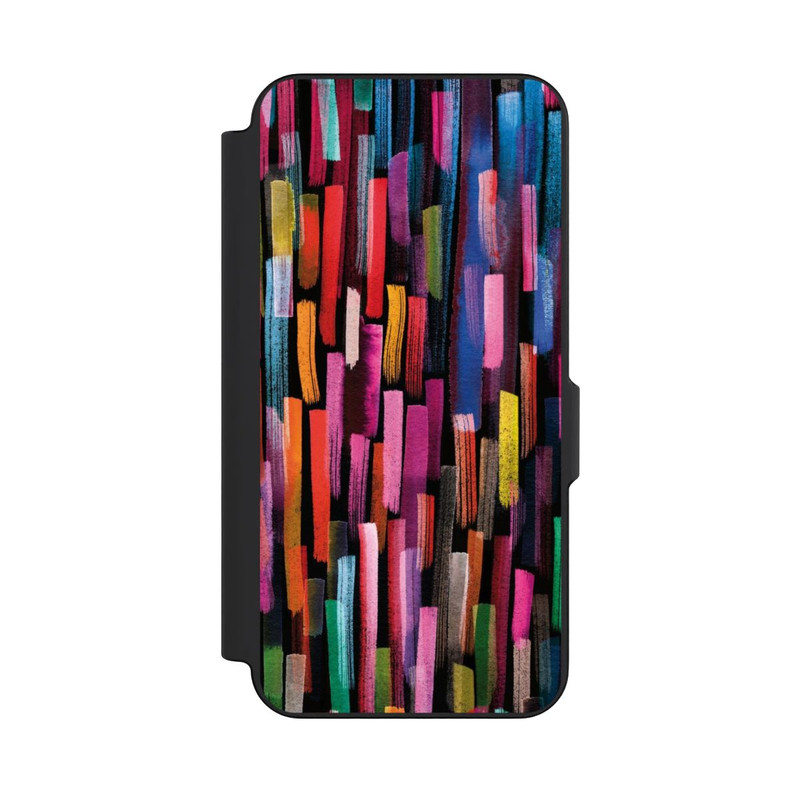 Galaxy S26 FE NIVOflip Bunte Pinselstriche schwarz