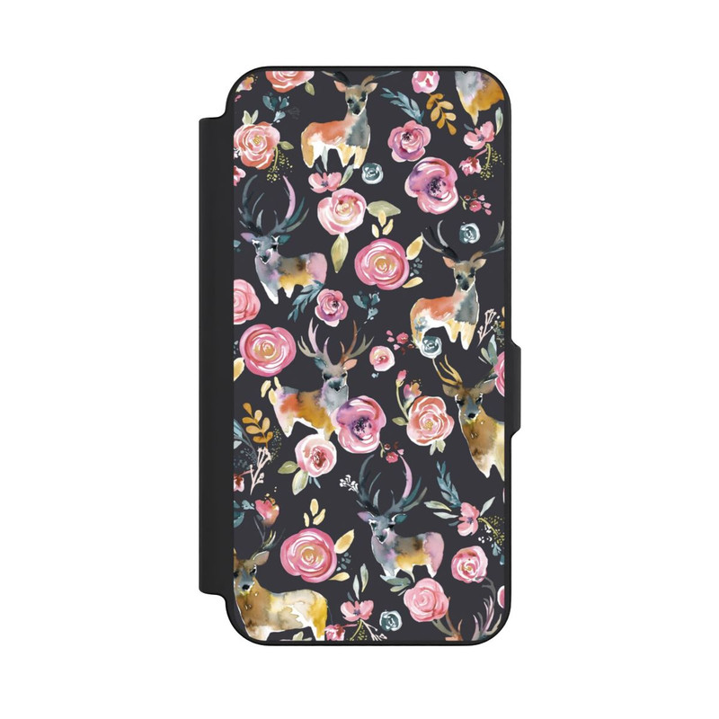 Galaxy S26 FE NIVOflip Cerfs et fleurs Anthracite