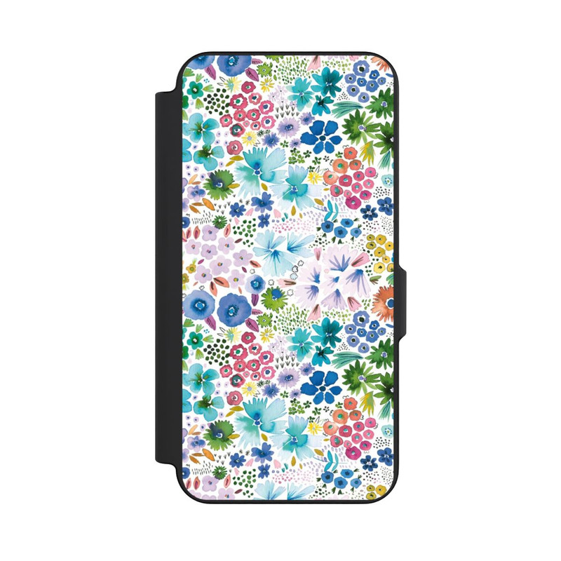 Galaxy S26 FE NIVOflip Kunstvolle kleine Frühlingsblumen blau