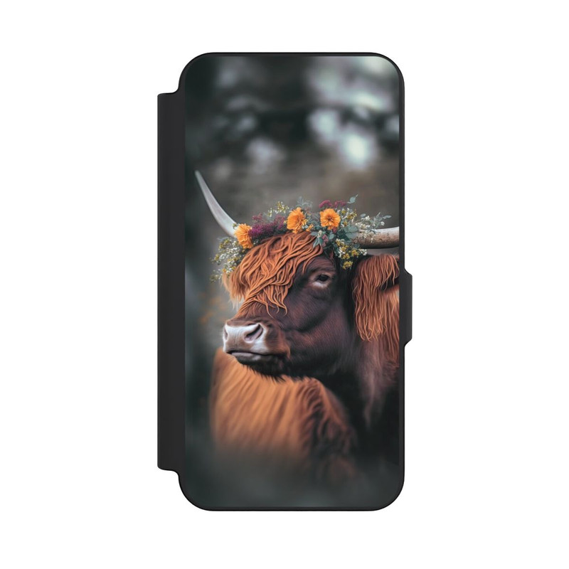 Galaxy S26 FE NIVOflip Hochland Rind mit Blumen mit KI