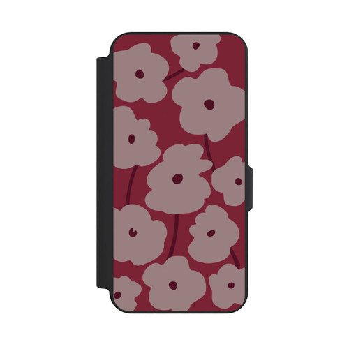 Samsung Galaxy S26 FE NIVOflip Minimalistische Blumen Bordeaux