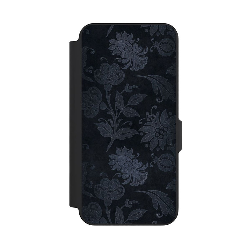 Galaxy S26 FE NIVOflip  Silberne Blumen auf Samt