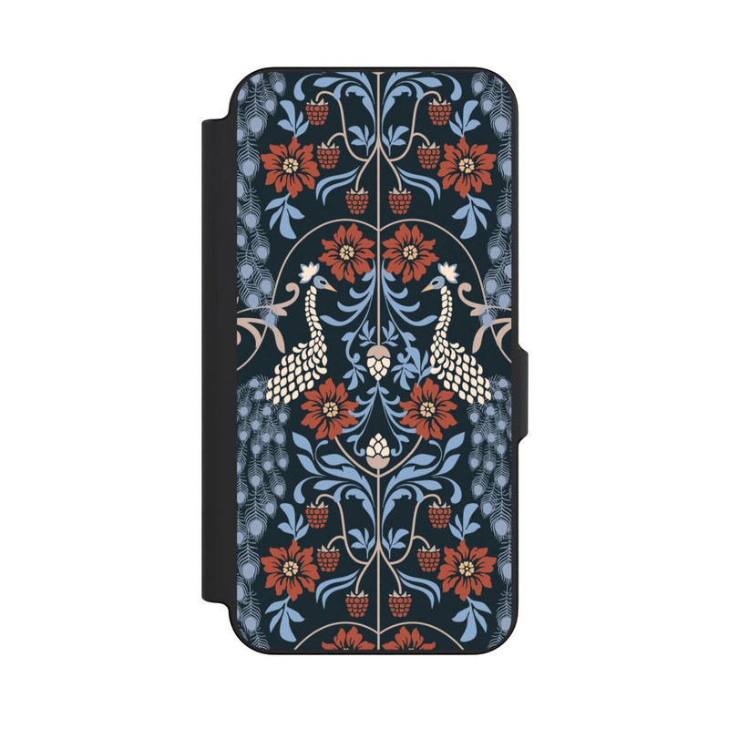 Galaxy S26 FE NIVOflip Vintage Peacock Garden Arts and Crafts Floral Dark
