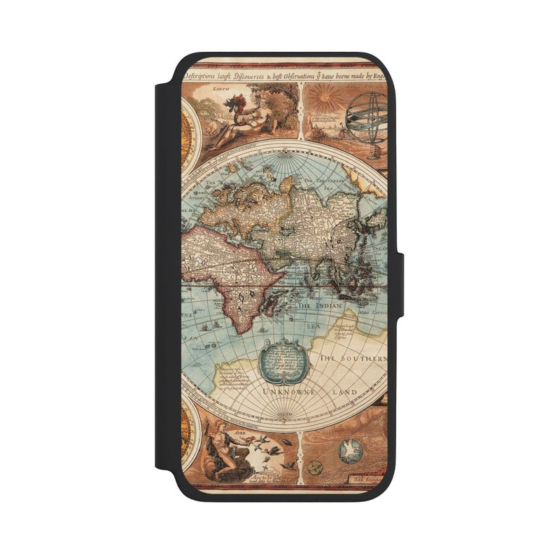 Galaxy A18 5G NIVOflip Vintage Weltkarte