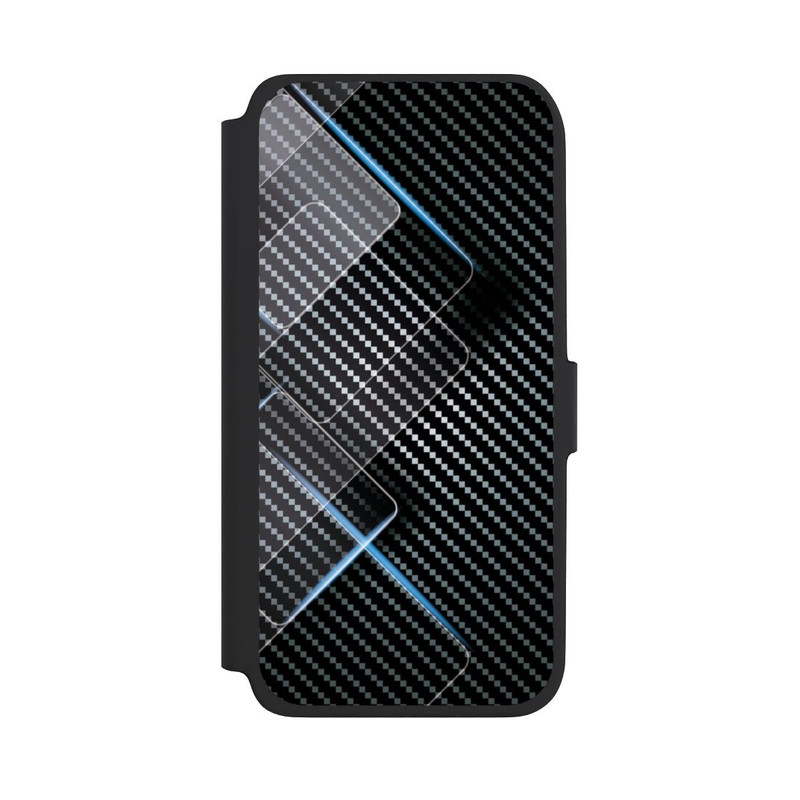 Galaxy A18 5G NIVOflip Blaue Linien auf Karbon