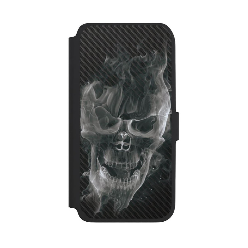 Galaxy A18 5G NIVOflip rauchender Totenkopf Carbon