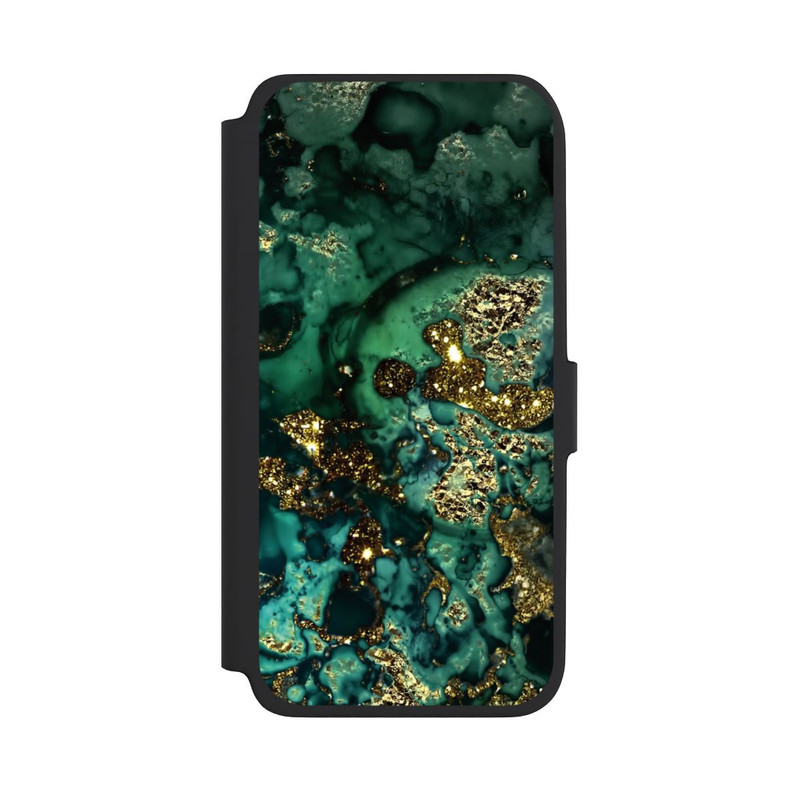 Galaxy A18 5G NIVOflip Cyan Glitzer Marmorlook