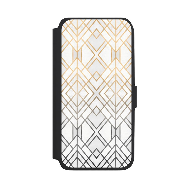 Galaxy A18 5G NIVOflip Gold und Grauer Geo Golddruck