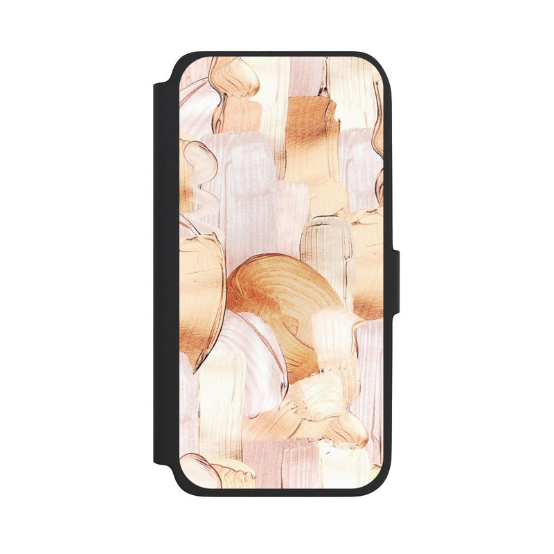Galaxy A18 5G NIVOflip Weiß/Gold Pinsel Muster