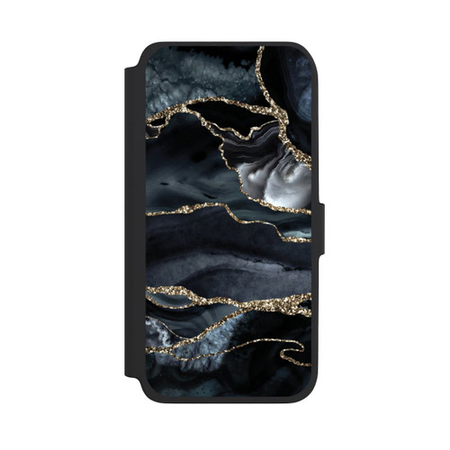 Samsung Galaxy A18 5G NIVOflip Dunkler Marmor Gold Glitzerlook