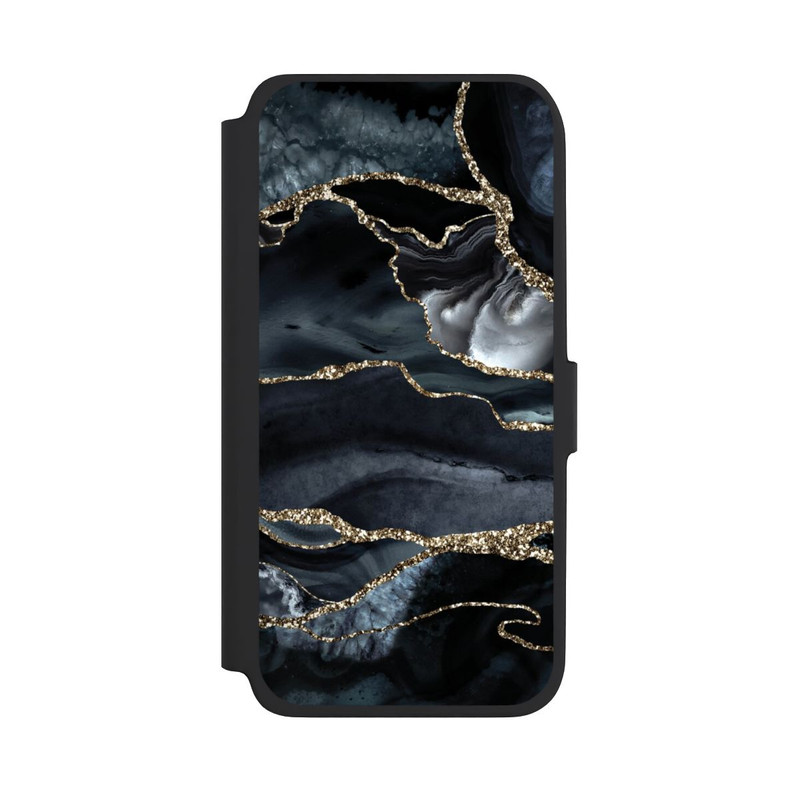 Galaxy A18 5G NIVOflip Dunkler Marmor Gold Glitzerlook