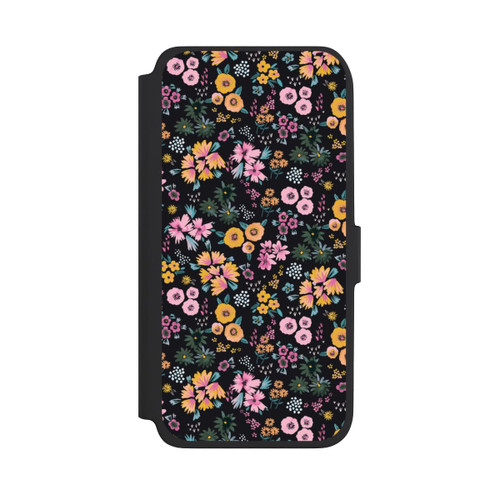 Samsung Galaxy A18 5G NIVOflip Kleine bunte Blumen Schwarz 2
