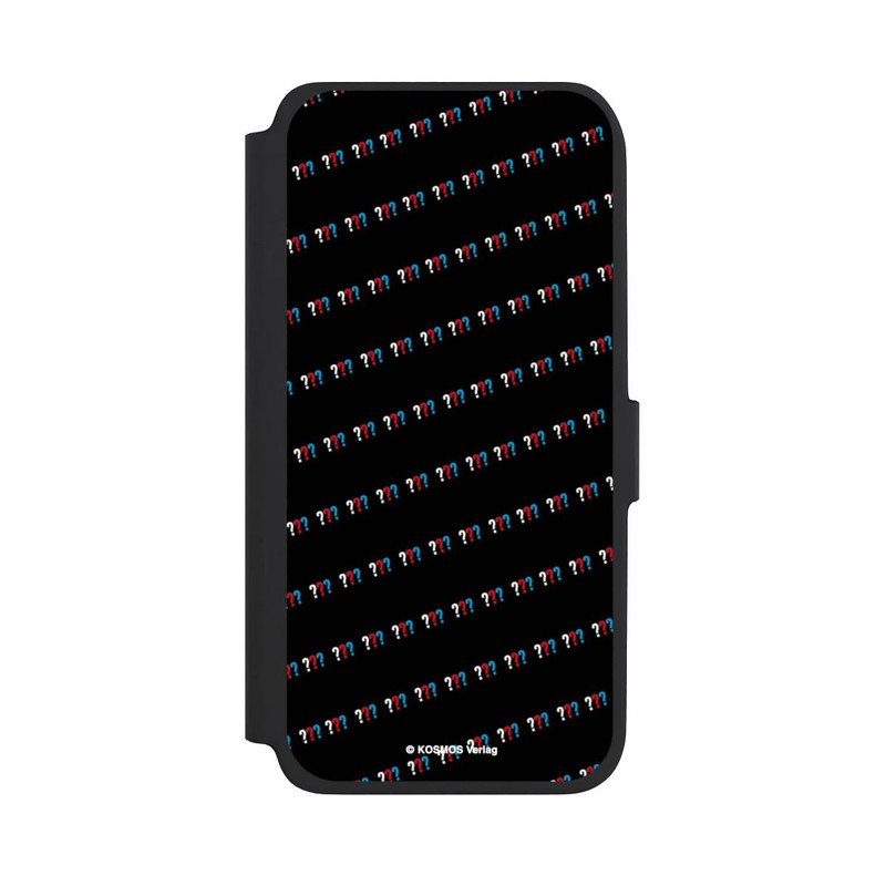 Galaxy A18 5G NIVOflip Drei Fragezeichen Muster Schräg
