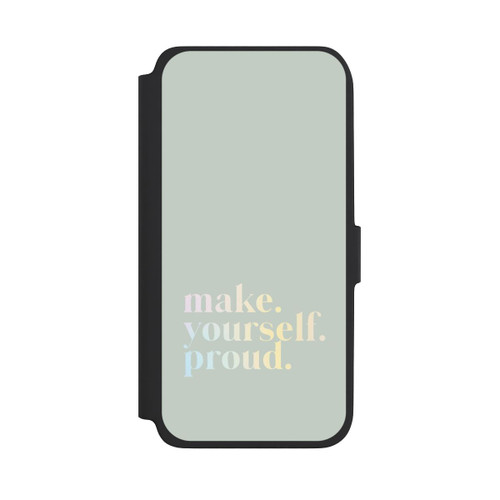 Samsung Galaxy A18 5G NIVOflip Make Yourself Proud Zitat-Minze und Farbverlauf