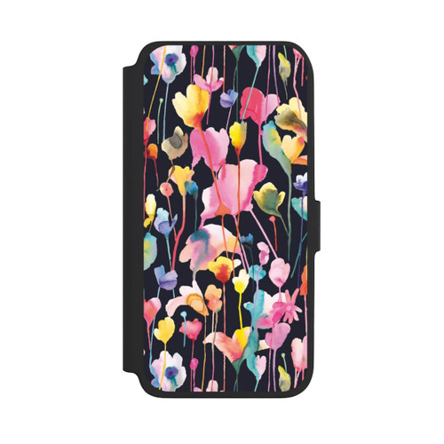 Samsung Galaxy A18 5G NIVOflip Wildblumen schwarz