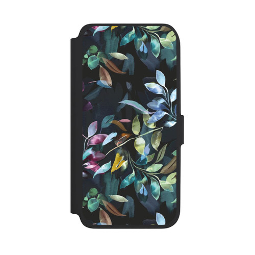 Samsung Galaxy A18 5G NIVOflip Mystische Aquarellblätter schwarz