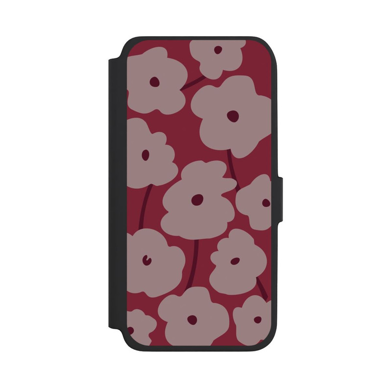 Galaxy A18 5G NIVOflip Minimalistische Blumen Bordeaux