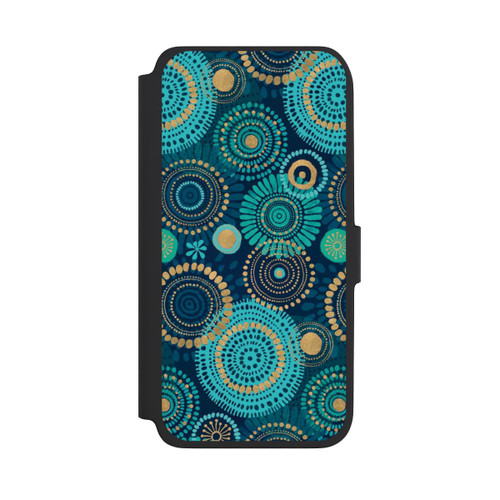 Samsung Galaxy A18 5G NIVOflip Blockprint India Teal Gold