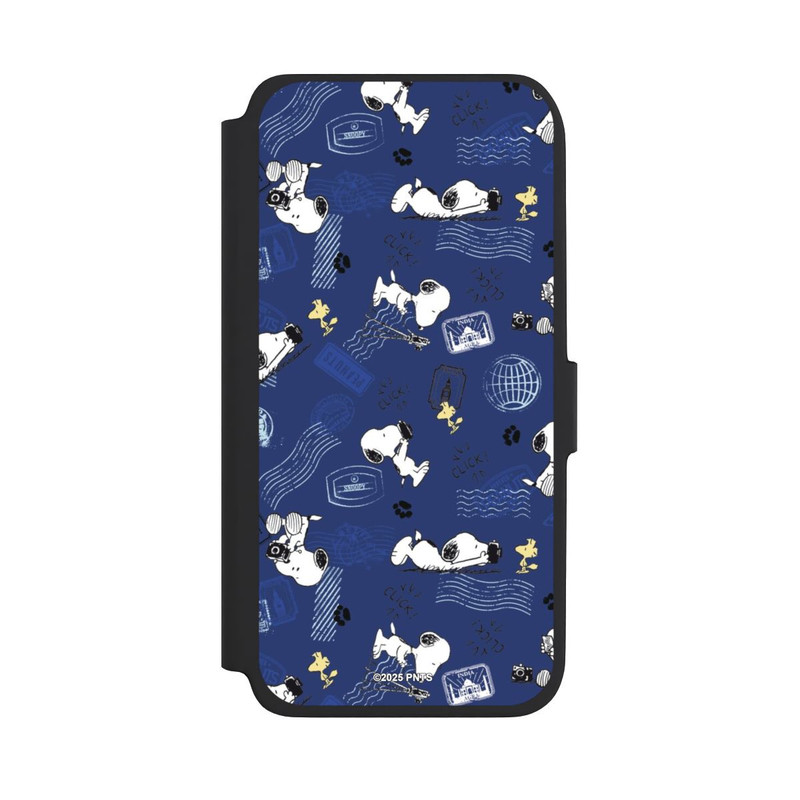 Galaxy A18 5G NIVOflip Peanuts Travel Stamps Pattern Blue