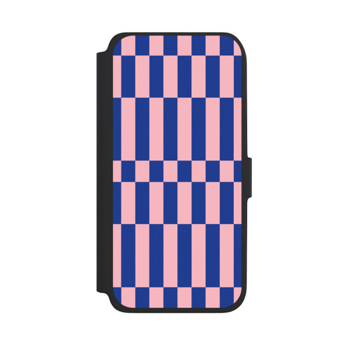 Samsung Galaxy A18 5G NIVOflip Checked Abstract Bold Electric Blue and Pink Color Block