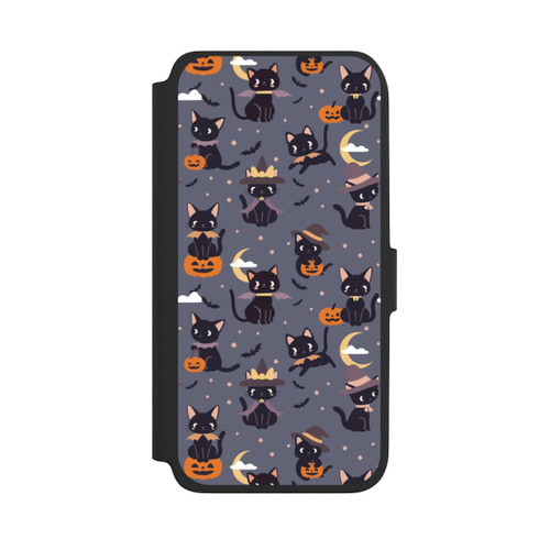 Samsung Galaxy A18 5G NIVOflip Cute Halloween Witch Cats and Pumpkins