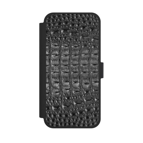 Apple iPhone 15 Plus NIVOflip Kroko Grau Schwarz