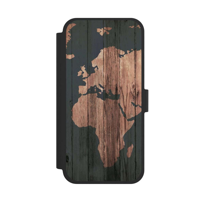 iPhone 15 Plus NIVOflip Wooden World Map