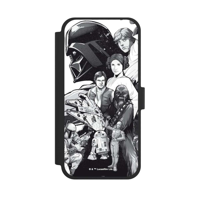 iPhone 15 Plus NIVOflip StarWars Charaktere - Schwarz-Weiß