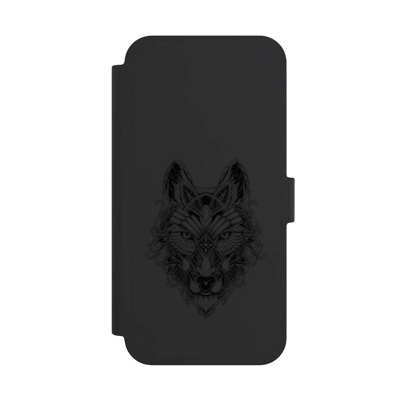 iPhone 15 Plus NIVOflip Wolf Mandala ohne Hintergrund
