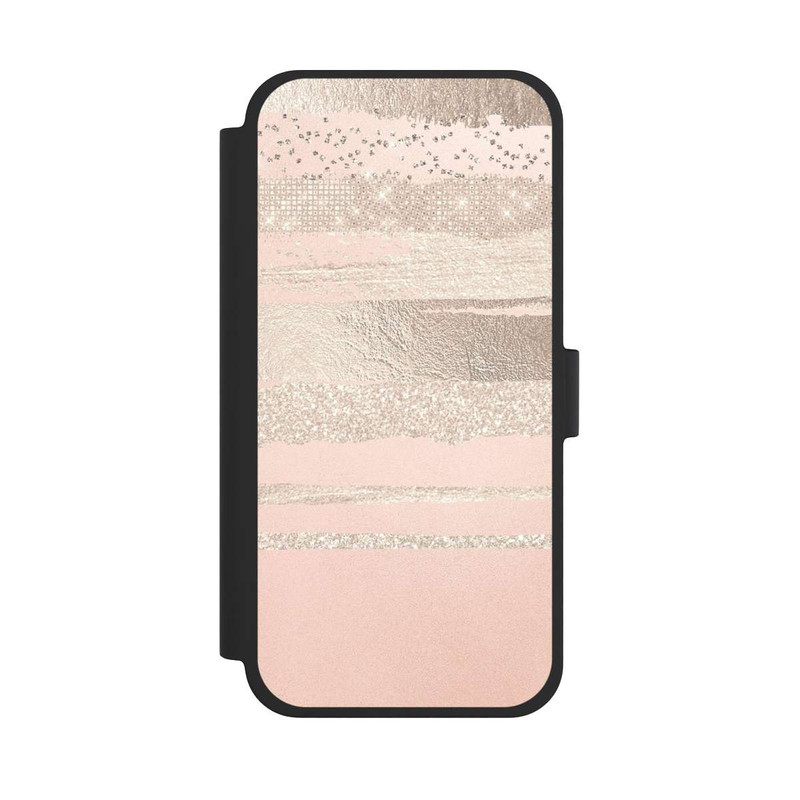 iPhone 15 Plus NIVOflip Glitzerschichten (Rosé/Silver) Glitterlook