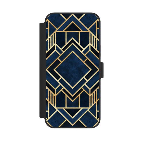 Apple iPhone 15 Plus NIVOflip Kunst Deko Blau Golddruck