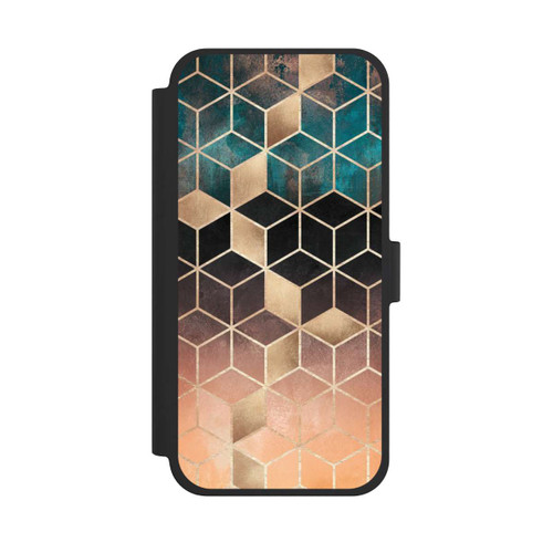 Apple iPhone 15 Plus NIVOflip Ombre Traum Würfel Gold Druck