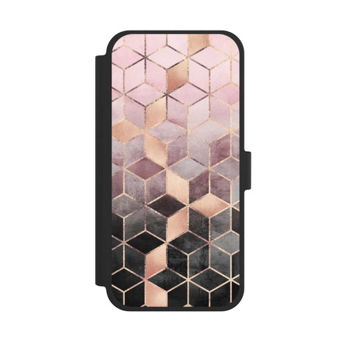 Apple iPhone 15 Plus NIVOflip Pink-grauer Farbverlauf Würfel Druck