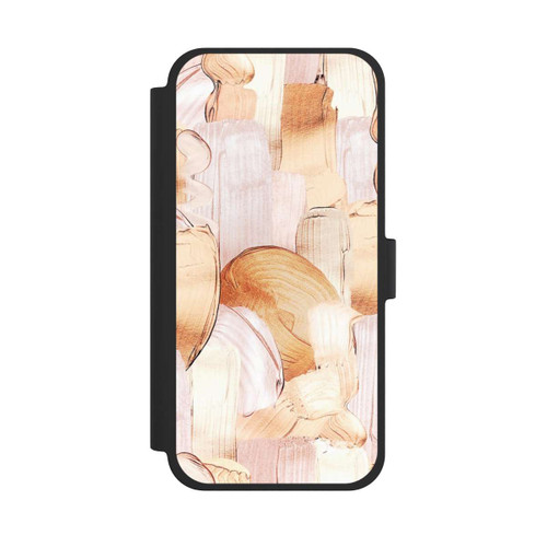 Apple iPhone 15 Plus NIVOflip Weiß/Gold Pinsel Muster