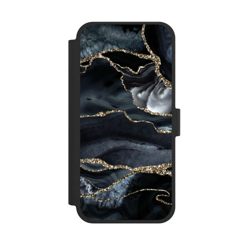 Apple iPhone 15 Plus NIVOflip Dunkler Marmor Gold Glitzerlook