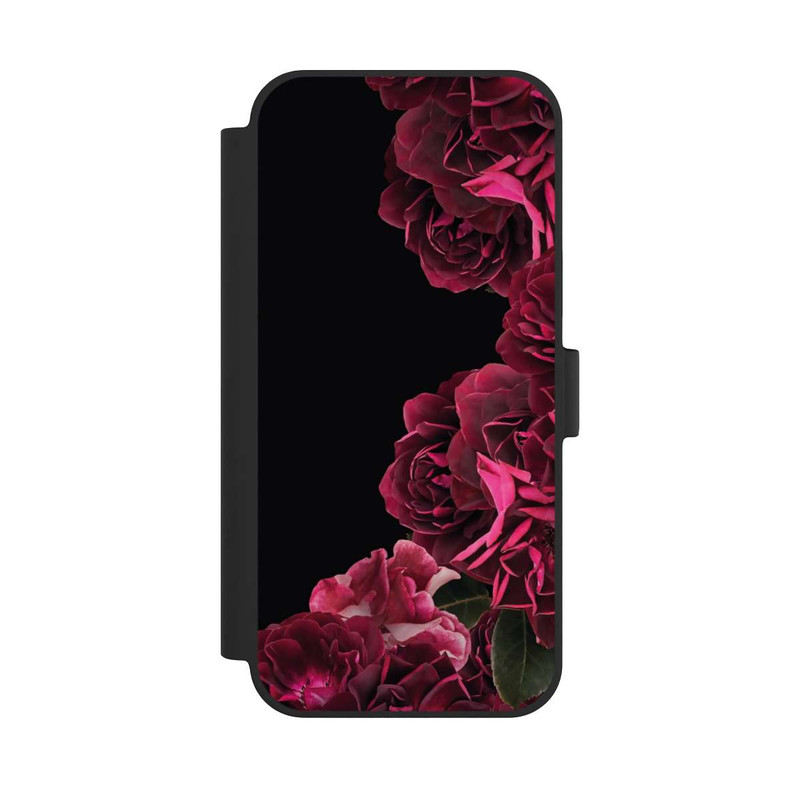 iPhone 15 Plus NIVOflip Vintage Rosen auf Schwarz