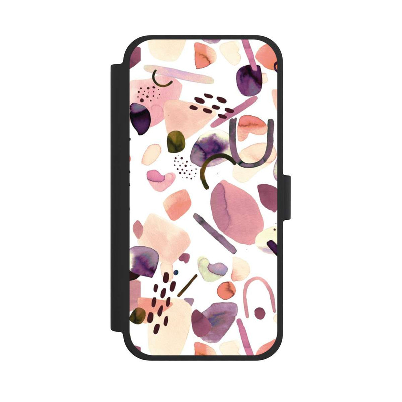iPhone 15 Plus NIVOflip Abstrakte Formen aquarell lila