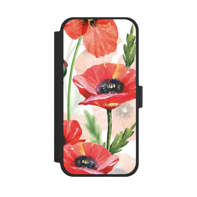 iPhone 15 Plus NIVOflip Wasserfarbe Mohnblumen
