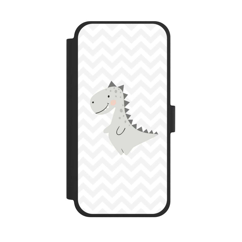 iPhone 15 Plus NIVOflip Grauer Dino