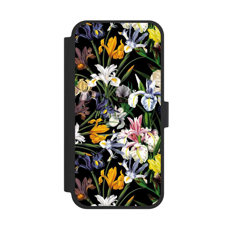 iPhone 15 Plus NIVOflip Dunkle Wildblumentapete