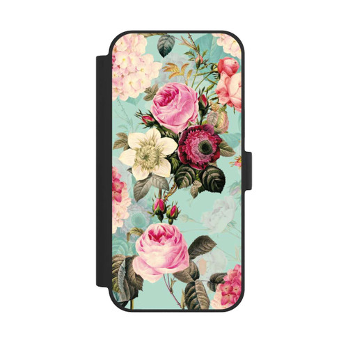 Apple iPhone 15 Plus NIVOflip Turquoise Wallpaper Roses