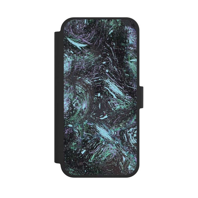 iPhone 15 Plus NIVOflip Abstrakt tropfender Staub lila