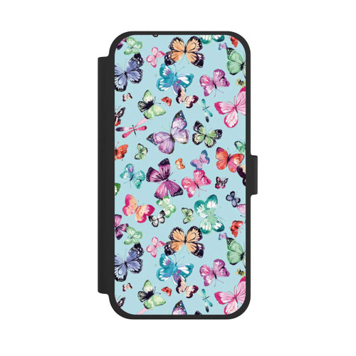 Apple iPhone 15 Plus NIVOflip Schmetterlinge rosa orange blau