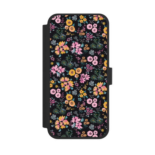 Apple iPhone 15 Plus NIVOflip Kleine bunte Blumen Schwarz 2