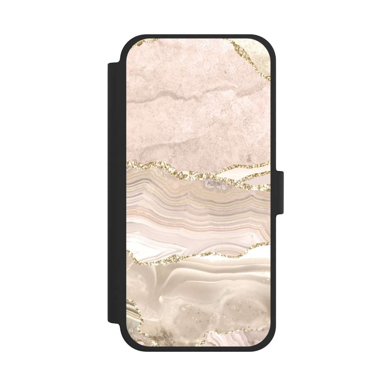 iPhone 15 Plus NIVOflip Marmor rosa-goldene Streifen