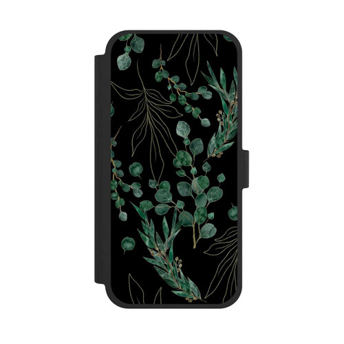 Apple iPhone 15 Plus NIVOflip Eukalyptusblätter schwarz
