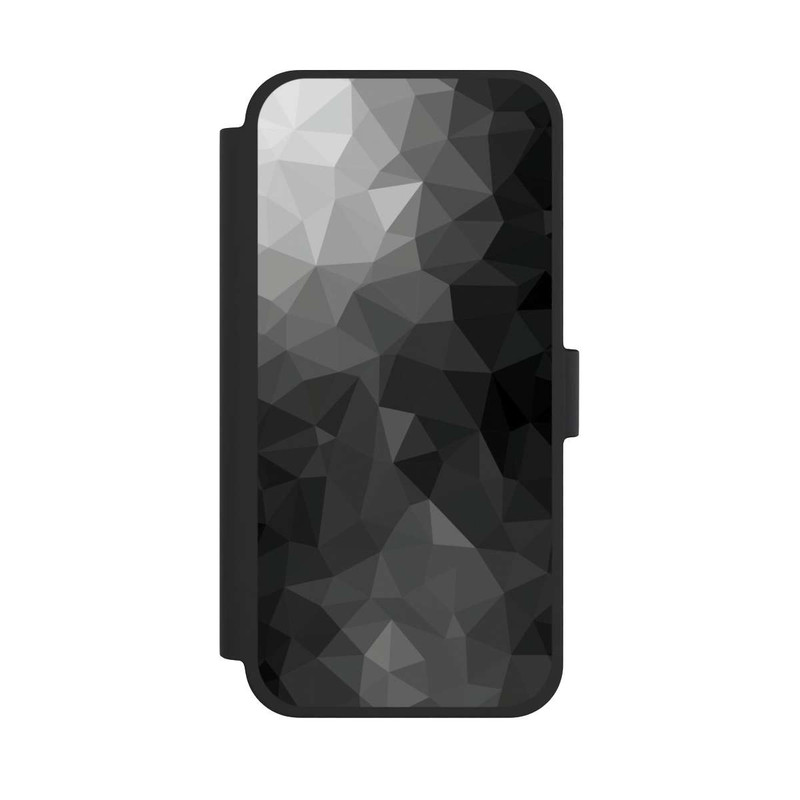 iPhone 15 Plus NIVOflip Polygonales Mosaik Schwarz/Weiß